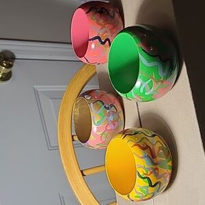 Colorful Confetti Bangle Bracelets set of four are toooo cute! 😍, casual wear!.